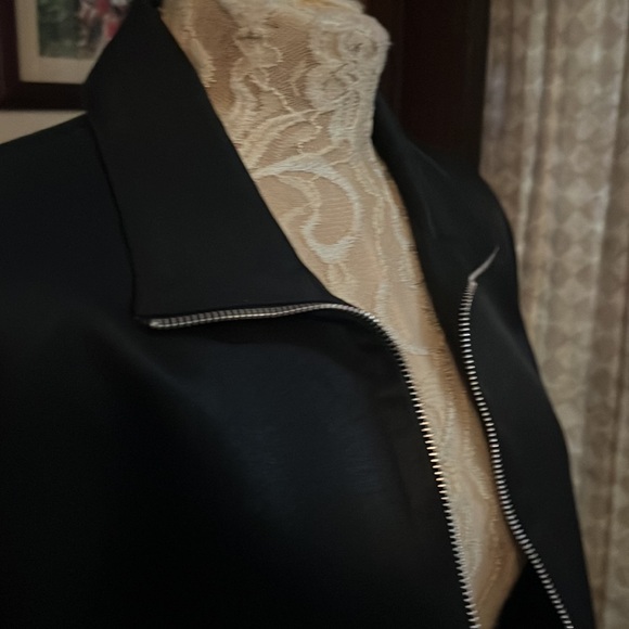 Rare! Henri Bendel - New York smooth crisp black zipper jacket - vintage class - Picture 12 of 12